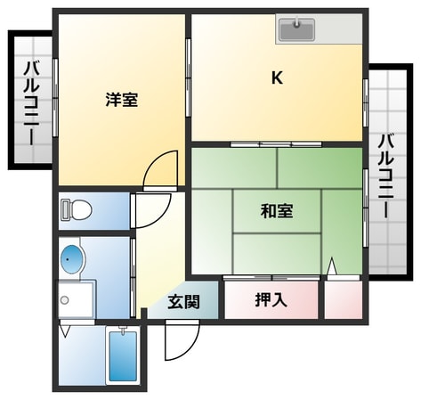 くすの木ハイツAの物件間取画像